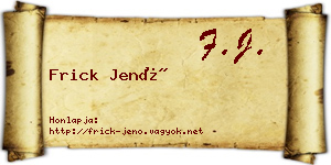 Frick Jenő névjegykártya