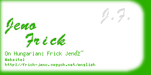 jeno frick business card